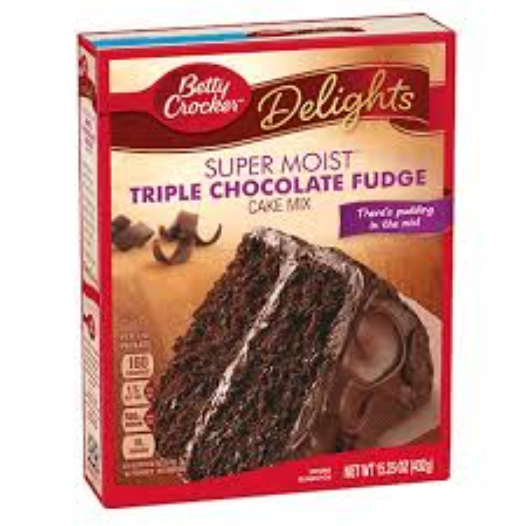 BETTY CROCKER TRIPLE CHOC FUDGE CAKE MIX 432G